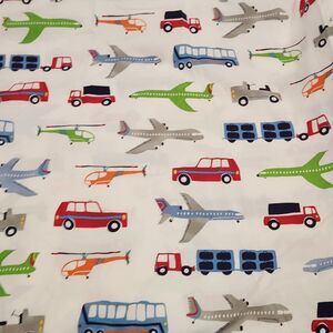 Pottery Barn Kids Brody Transportation Full Flat Sheet Truck Vehicles Car Plane